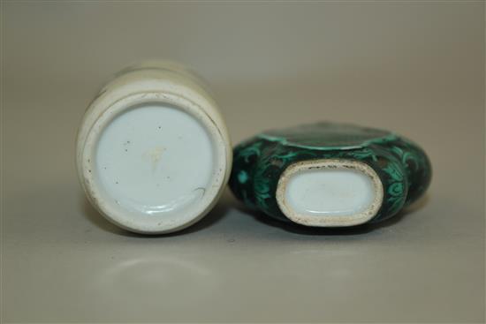 Two Chinese enamelled porcelain snuff bottles, 1830-1900, 6.8cm